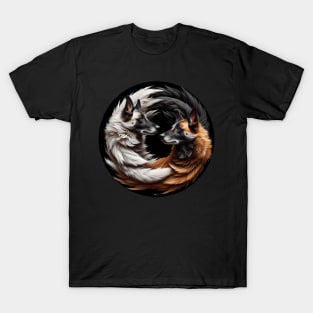 Belgian Malinois Dogs Yin Yang T-Shirt